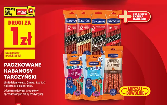 Paczkowane kabanosy Tarczyński promocja w Biedronka