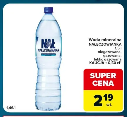 Woda mineralna gazowana Nałęczowianka lekko promocja w Globi
