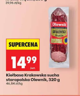 Kiełbasa Krakowska sucha staropolska Olewnik promocja w Biedronka