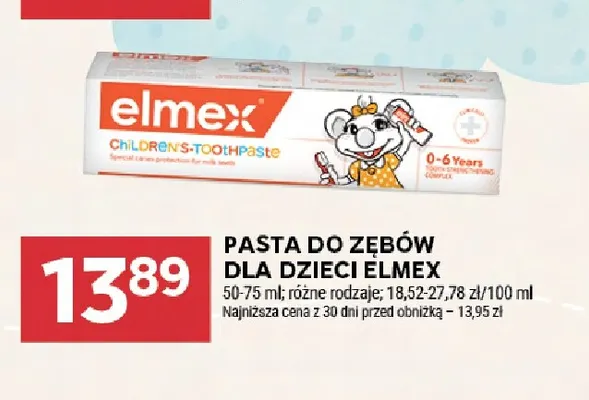Pasta do zębów dla dzieci Elmex promocja w Stokrotka