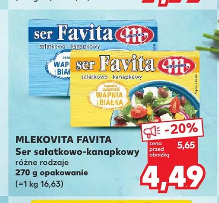 Ser sałatkowo-kanapkowy Mlekovita Favita promocja w Kaufland