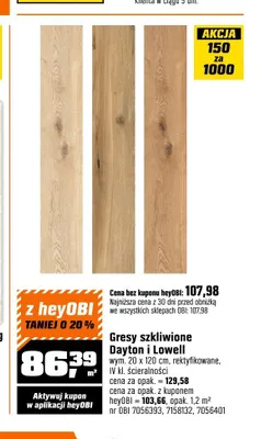 Gres szkliwiony Lowell promocja w OBI