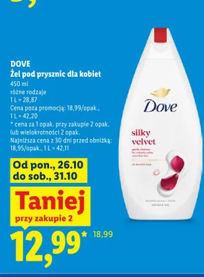 Żel pod prysznic dla kobiet Dove promocja w Lidl
