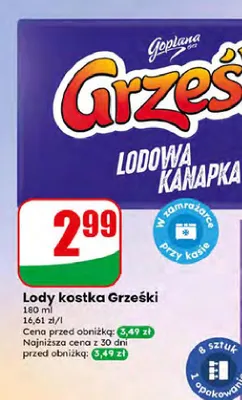 Lody kostka Grześki Goplana promocja w Dino