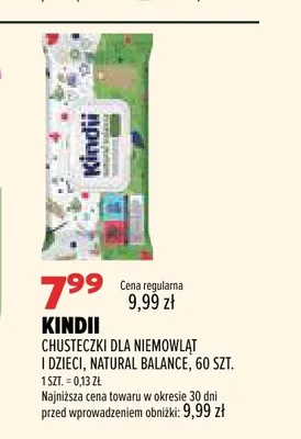 Chusteczki dla niemowląt i dzieci Natural Balance Kindii promocja w Drogerie Natura