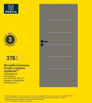 Skrzydło drzwiowe Credis z białymi szybkami promocja w Castorama