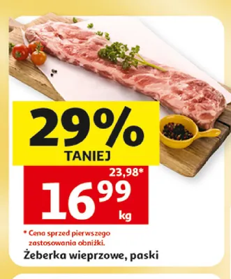 Żeberka wieprzowe paski promocja w Auchan