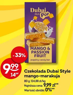Czekolada Dubai Style mango-marakuja promocja w Żabka