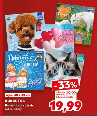 Kalendarz classic Kukartka 30x30 cm promocja w Kaufland