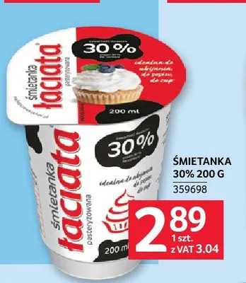 Śmietanka Łaciata 30% promocja w Selgros