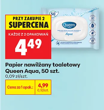 Papier nawilżany toaletowy Queen Aqua promocja w Biedronka