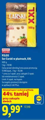 Ser Carski w plastrach XXL Pilos promocja w Lidl