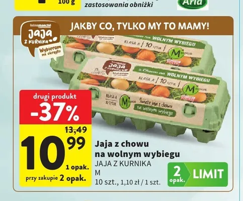 Jaja z chowu na wolnym wybiegu Jaja z Kurnika promocja w Intermarche