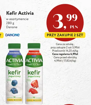Kefir Activia truskawkowy promocja w Market Point