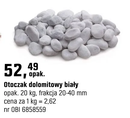 Otoczak dolomitowy biały promocja w OBI