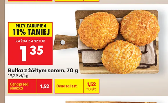 Bułka z żółtym serem promocja w Biedronka