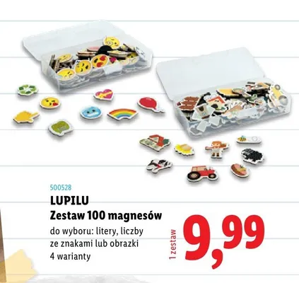 Zestaw 100 magnesów LUPILU litery promocja w Lidl