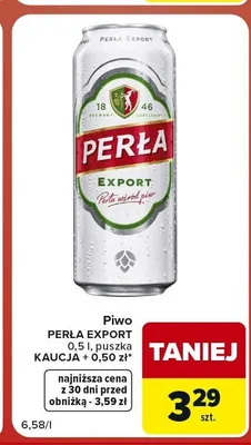 Piwo Perła Export promocja w Carrefour Market