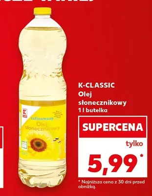 Olej słonecznikowy K-Classic promocja w Kaufland