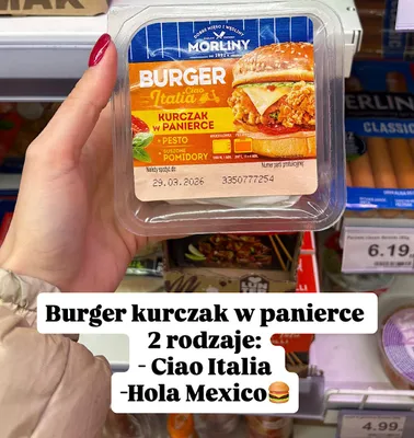 Burger kurczak w panierce Ciao Italia promocja w Dino