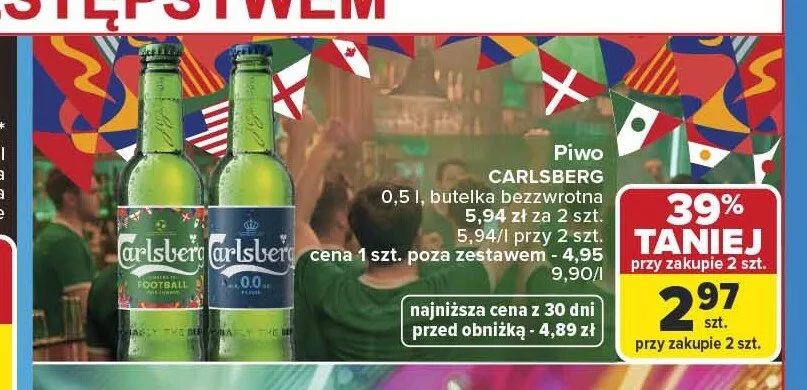 Piwo Carlsberg promocja w Carrefour