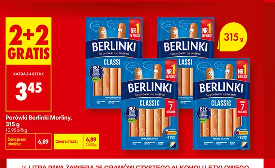 Parówki Berlinki Morliny promocja w Biedronka