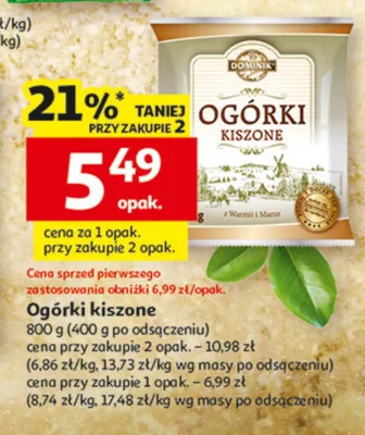 Ogórki kiszone Dominik promocja w Auchan