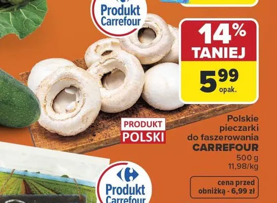 Pieczarki do faszerowania Carrefour polskie promocja w Carrefour Market