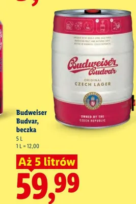 Piwo Budweiser Budvar beczka promocja w Lidl