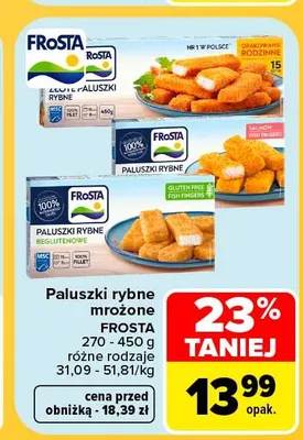 Paluszki rybne bezglutenowe Frosta promocja w Carrefour