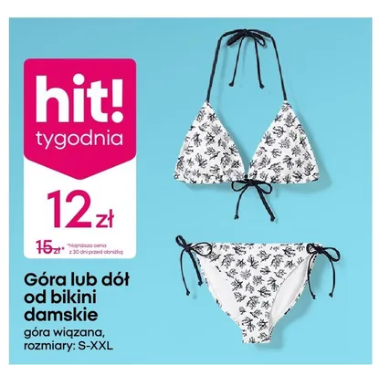Góra od bikini damskie wiązana S-XXL promocja w Pepco
