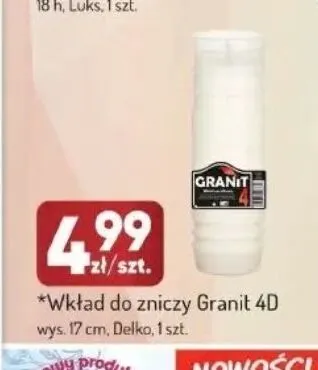 Wkład do zniczy Granit 4D promocja w Avita