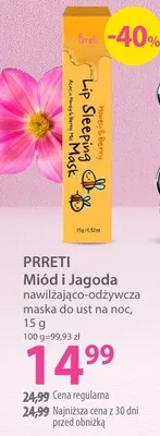 Miód i Jagoda nawilżająco-odżywcza maska do ust na noc promocja w Hebe