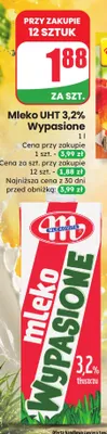 Mleko UHT 3,2% Wypasione Mlekovita promocja w Dino