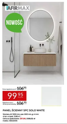 Panel ścienny Spc Solo White Afirmax promocja w Abra Meble