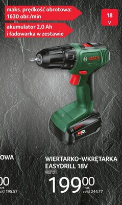 Wiertarko-wkrętarka BOSCH EasyDrill 18V maks. prędkość obrotowa: 1630 obr./min akumulator 2,0Ah i ładowarka w zestawie promocja w Selgros