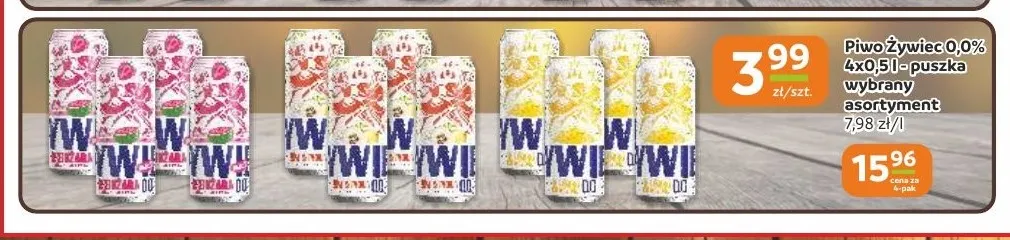 Piwo bezalkoholowe Żywiec malina z marakują 4-pak promocja w Gama