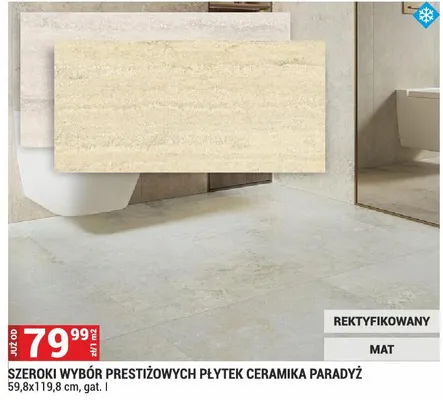 Płytki SZEROKI WYBÓR PRESTIŻOWYCH PŁYTEK CERAMIKA PARADYŻ promocja w Merkury Market