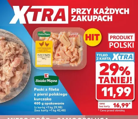 Paski z fileta z piersi polskiego kurczaka Stoisko Mięsne promocja w Kaufland