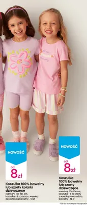 Koszulka 100% bawełny lub szorty dziewczęce promocja w Pepco