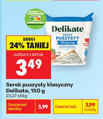 Serek puszysty klasyczny Delikate promocja w Biedronka