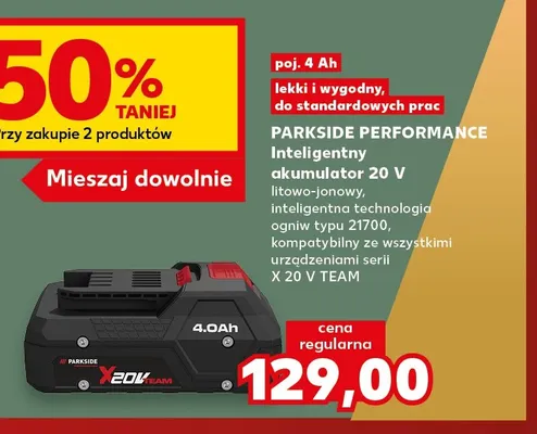 Inteligentny akumulator Parkside Performance 4Ah promocja w Kaufland