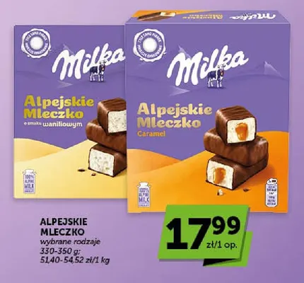 Alpejskie Mleczko o smaku waniliowym Milka promocja w Groszek