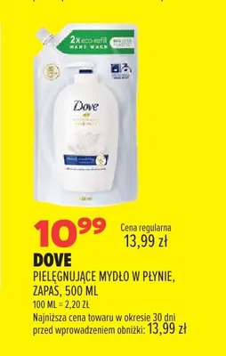Pielęgnujące mydło w płynie zapas Dove promocja w Drogerie Natura