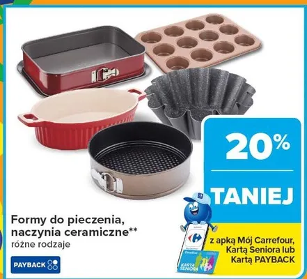 Formy do pieczenia, naczynia ceramiczne promocja w Carrefour
