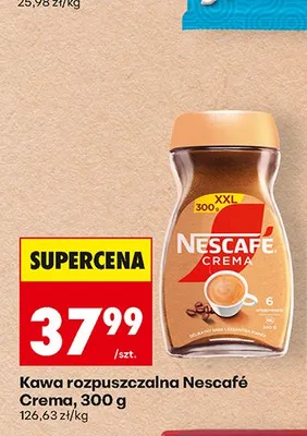 Kawa rozpuszczalna Nescafe Crema 300 g promocja w Biedronka