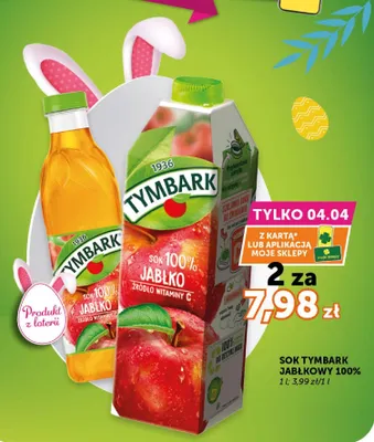 Sok jabłkowy 100% promocja w Euro Sklep