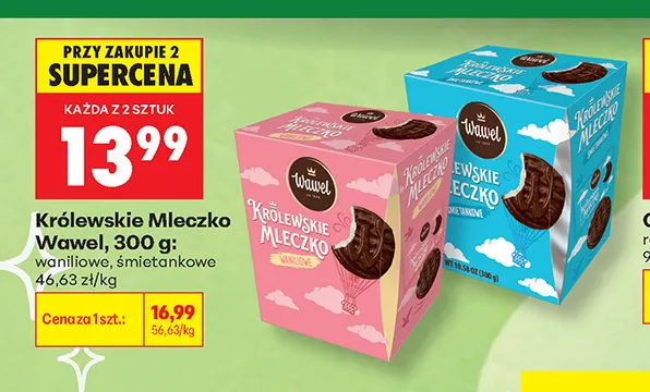 Królewskie Mleczko waniliowe Wawel promocja w Biedronka
