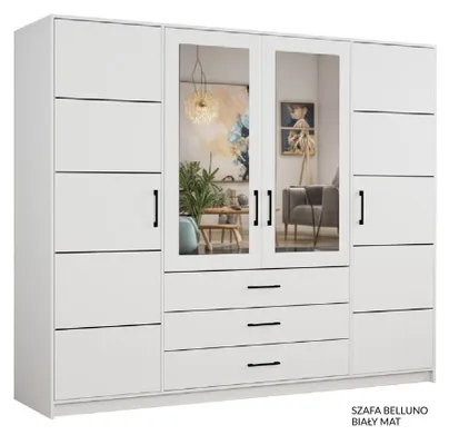 Szafa Belluno 240 biały mat promocja w Abra Meble