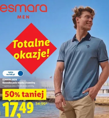 Koszulka polo męska z bawełną promocja w Lidl